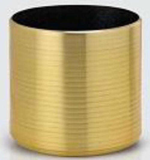 Cylinder Ribbed Golden 15 cm