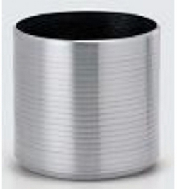 Cylinder Ribbed Chrome15 cm